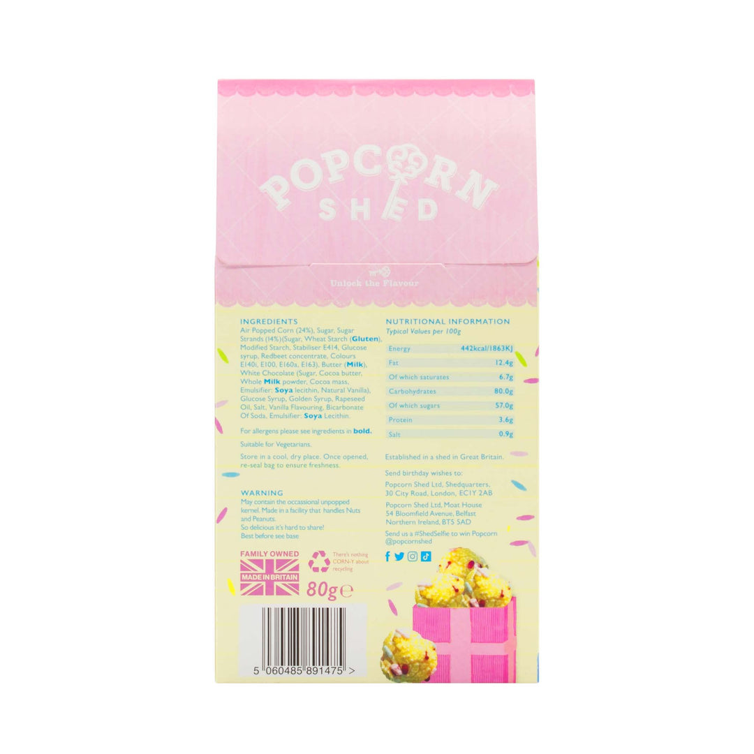 Popcorn Shed Birthday Cake Popcorn - 80g Gourmet Snack, Natural & Vegetarian