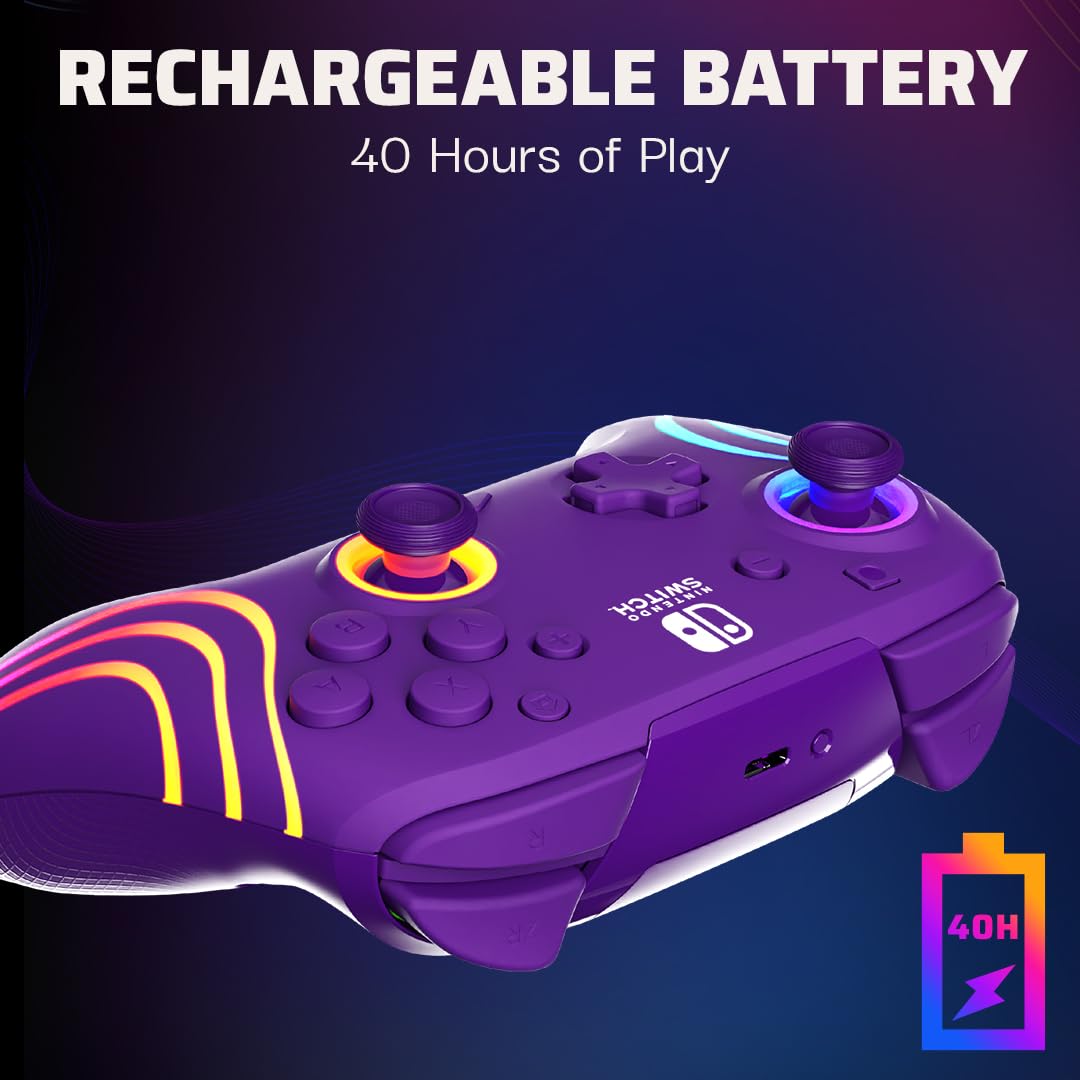 PDP Afterglow Wave Wireless Pro Controller with Full Motion for Nintendo Switch