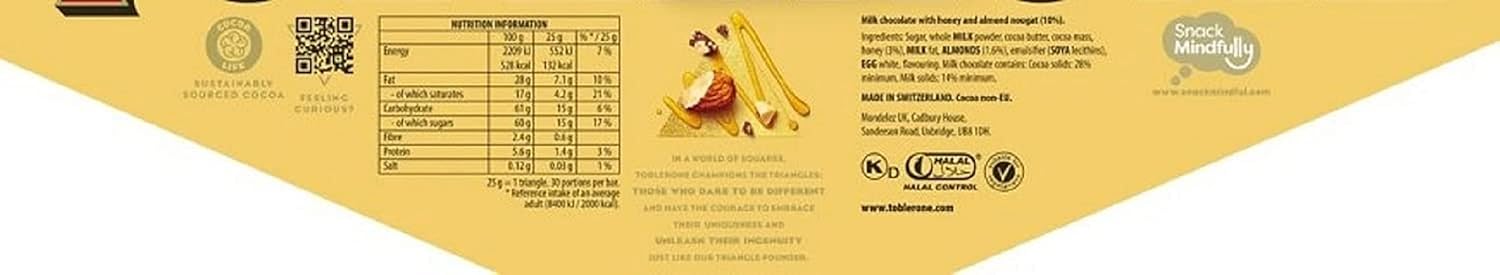 Toblerone Schweizer Milchschokoladentafel mit Honig und Mandelnougat 750 g 5