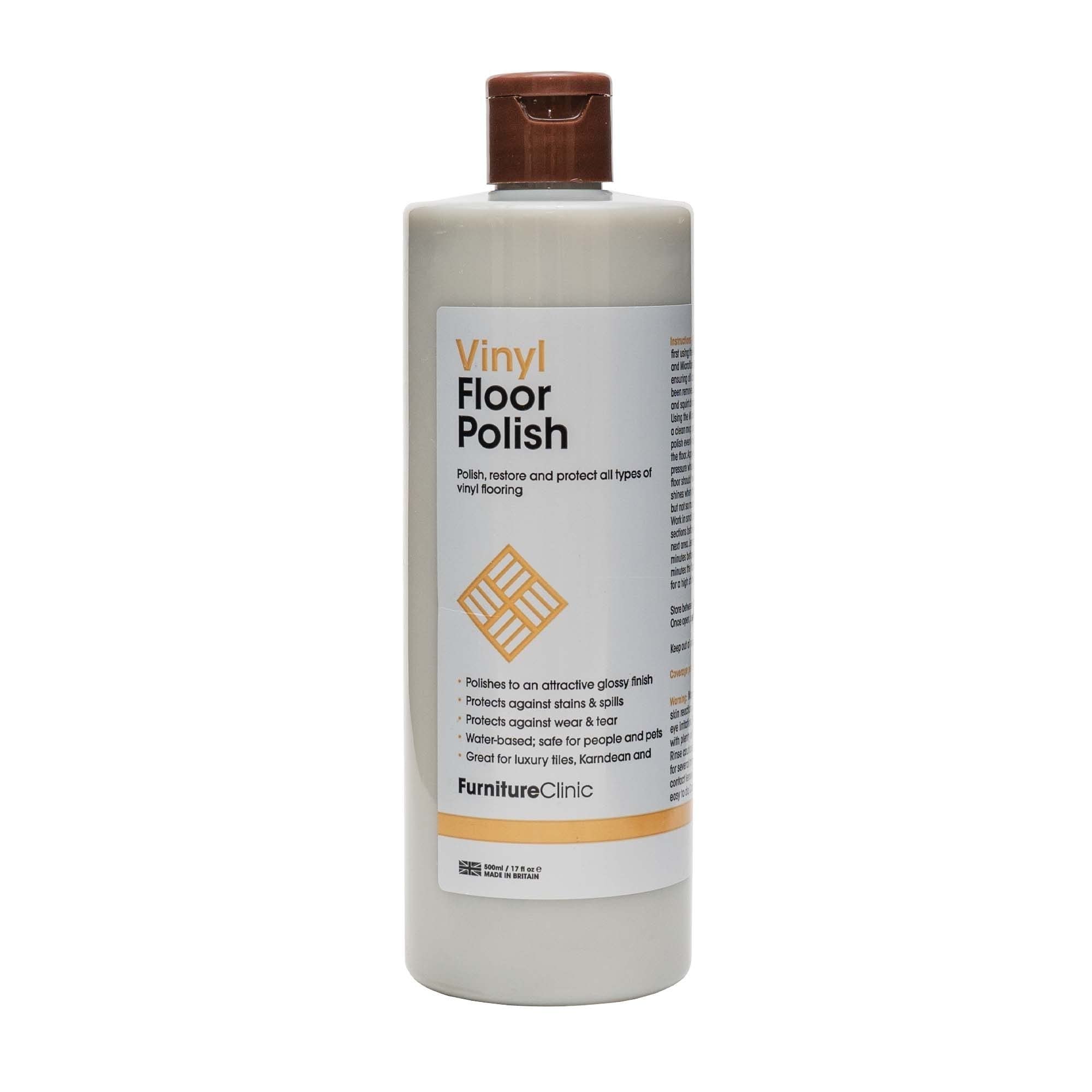 Furniture Clinic Vinyl Floor Polish - Glossy Sheen | Non-Slip Finish | 500ml