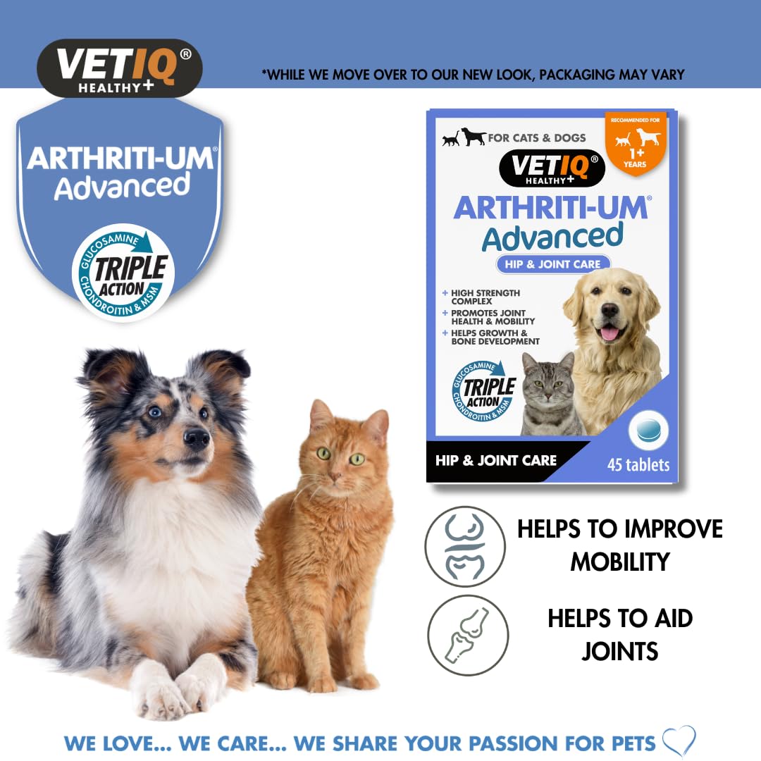 VETIQ Arthriti-Um Advanced Hip & Joint Care Tablets - 45 Count | Supports Mobility & Flexibility 3