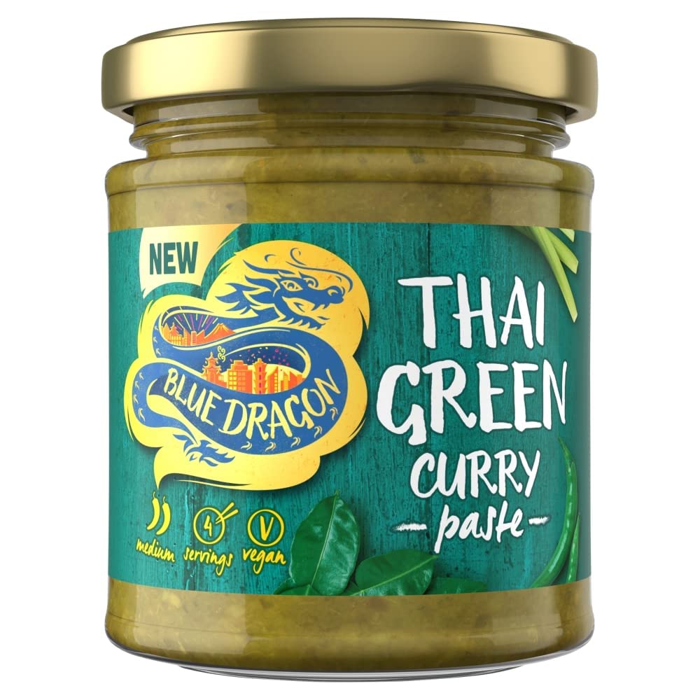 Blue Dragon Thai Green Curry Paste - Authentic Flavor | Medium Spice | 170g 1