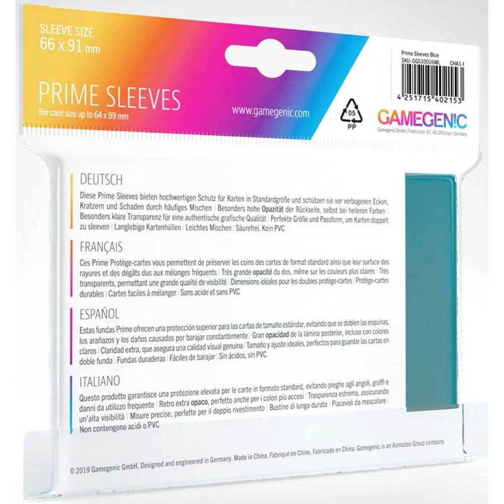 Gamegenic Prime Sleeves - 100-Pack Blue Card Protectors for Trading Card Games 3