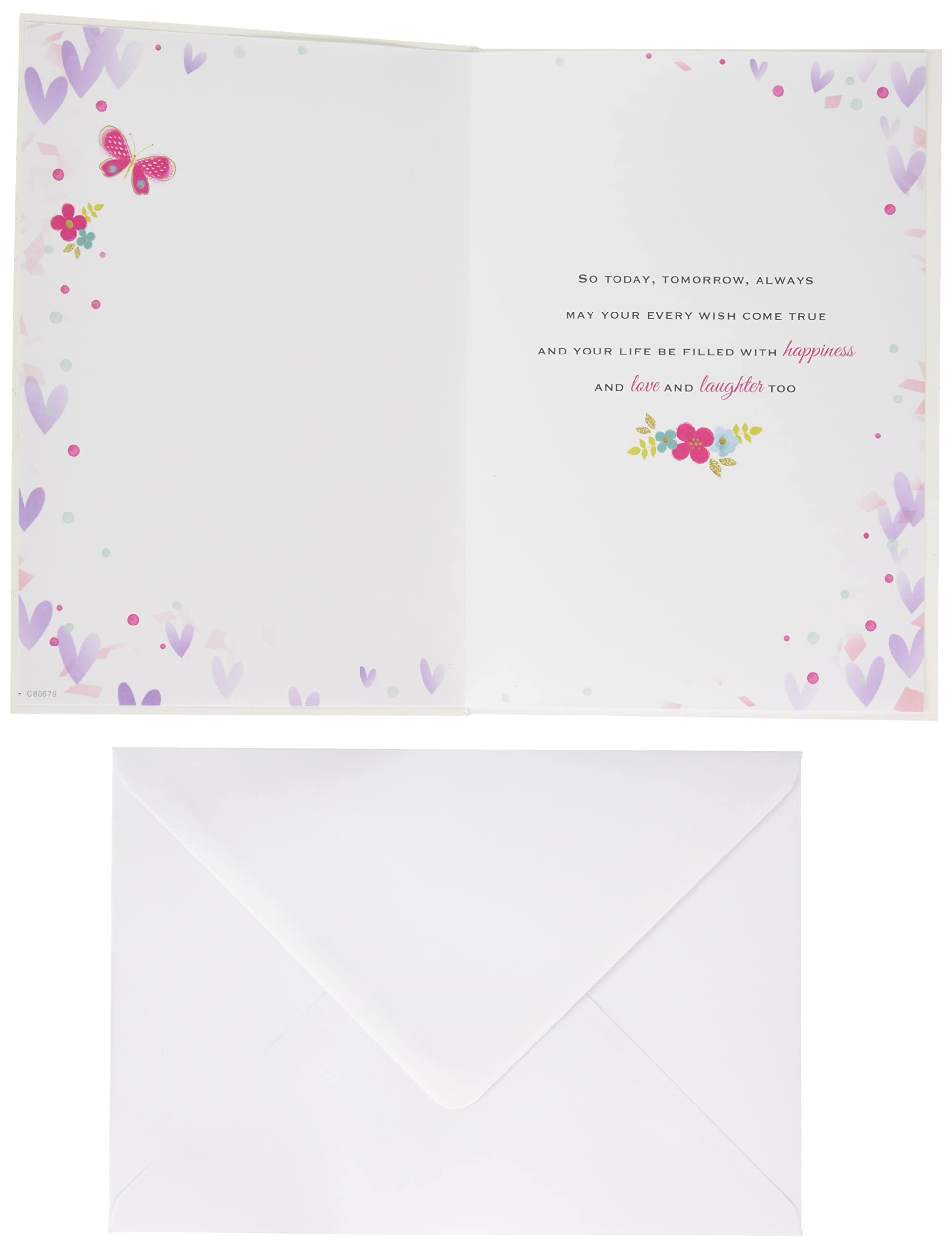 Piccadilly Greetings Heartfelt Wishes Sentimental Birthday Card for Daughter | 9 x 6 inches 2