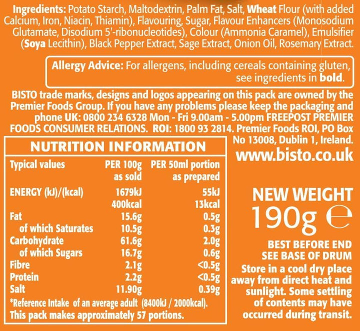 Bisto - Flavoursome & Delicious Chicken Gravy Granules 190g