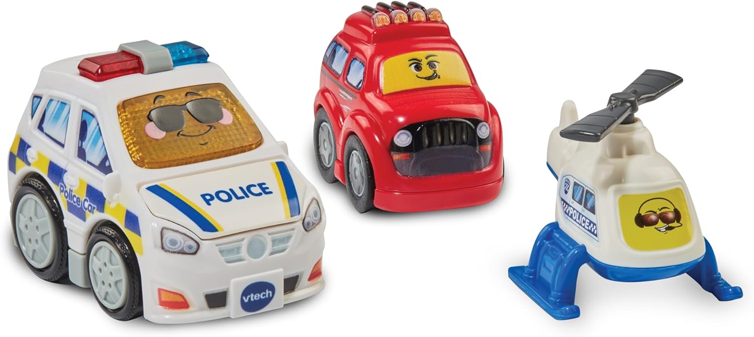 VTech Toot-Toot Drivers Police Station Playset - Interactive Vehicle Playset with Police Car, Helicopter & Jailbreak Features