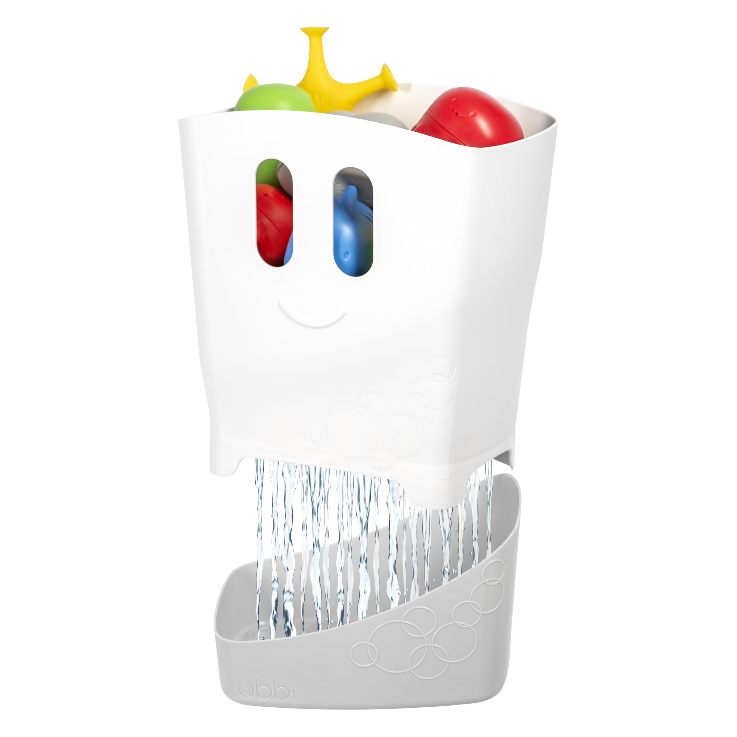 Ubbi Stand Up Bath Toy Storage Organizer - Freestanding Caddy with Removable Drying Rack Bin | Grey 1