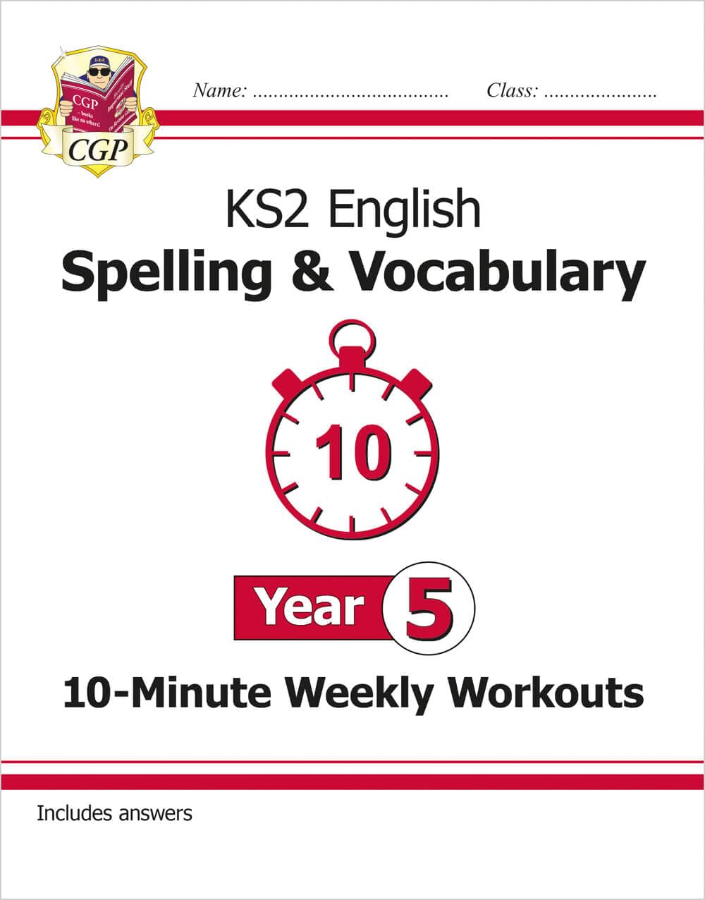 CGP Books New KS2 English 10-Minute Weekly Workouts - Year 5 Spelling & Vocabulary | Ages 9-10 1