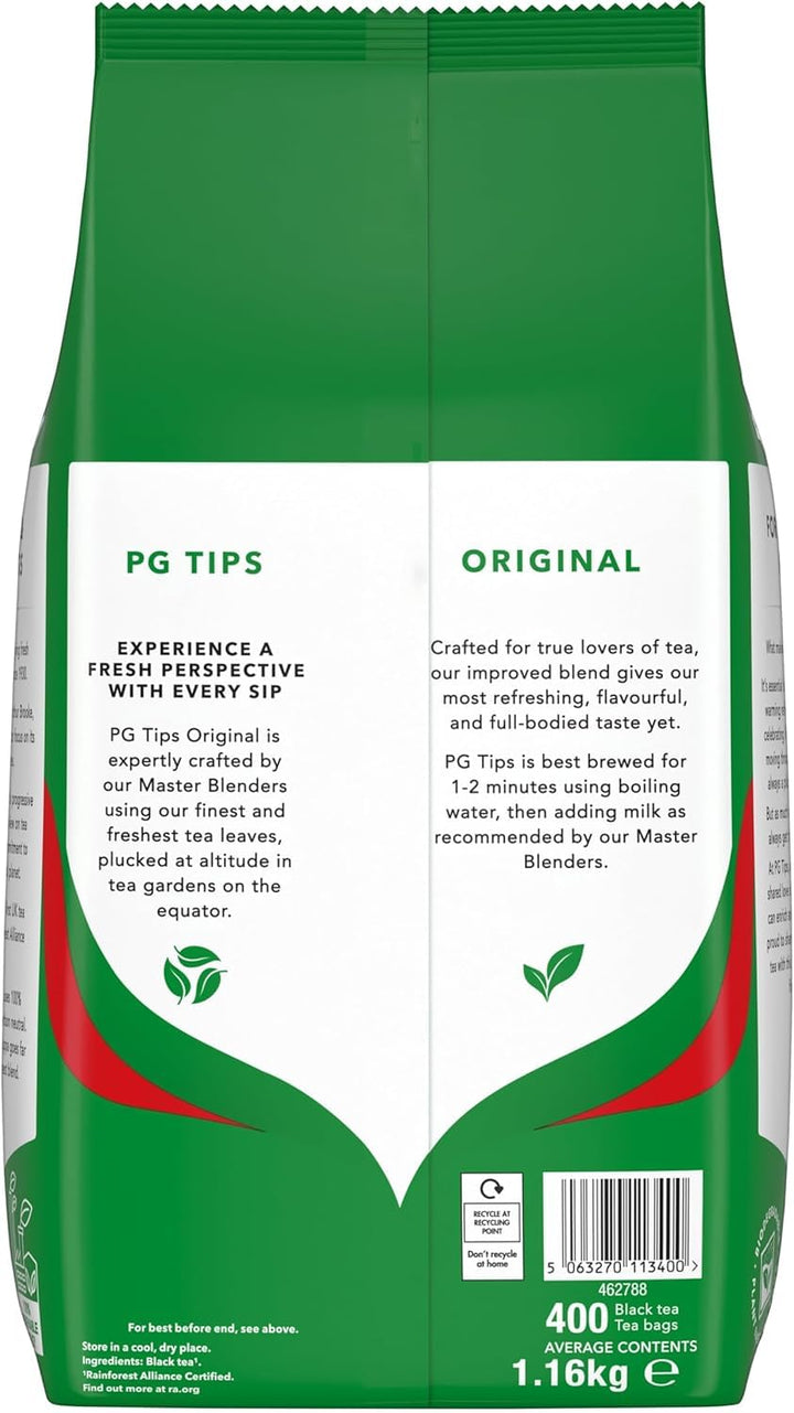 PG Tips - Original Black Tea Bags 400 Count, Full-Bodied & Refreshing