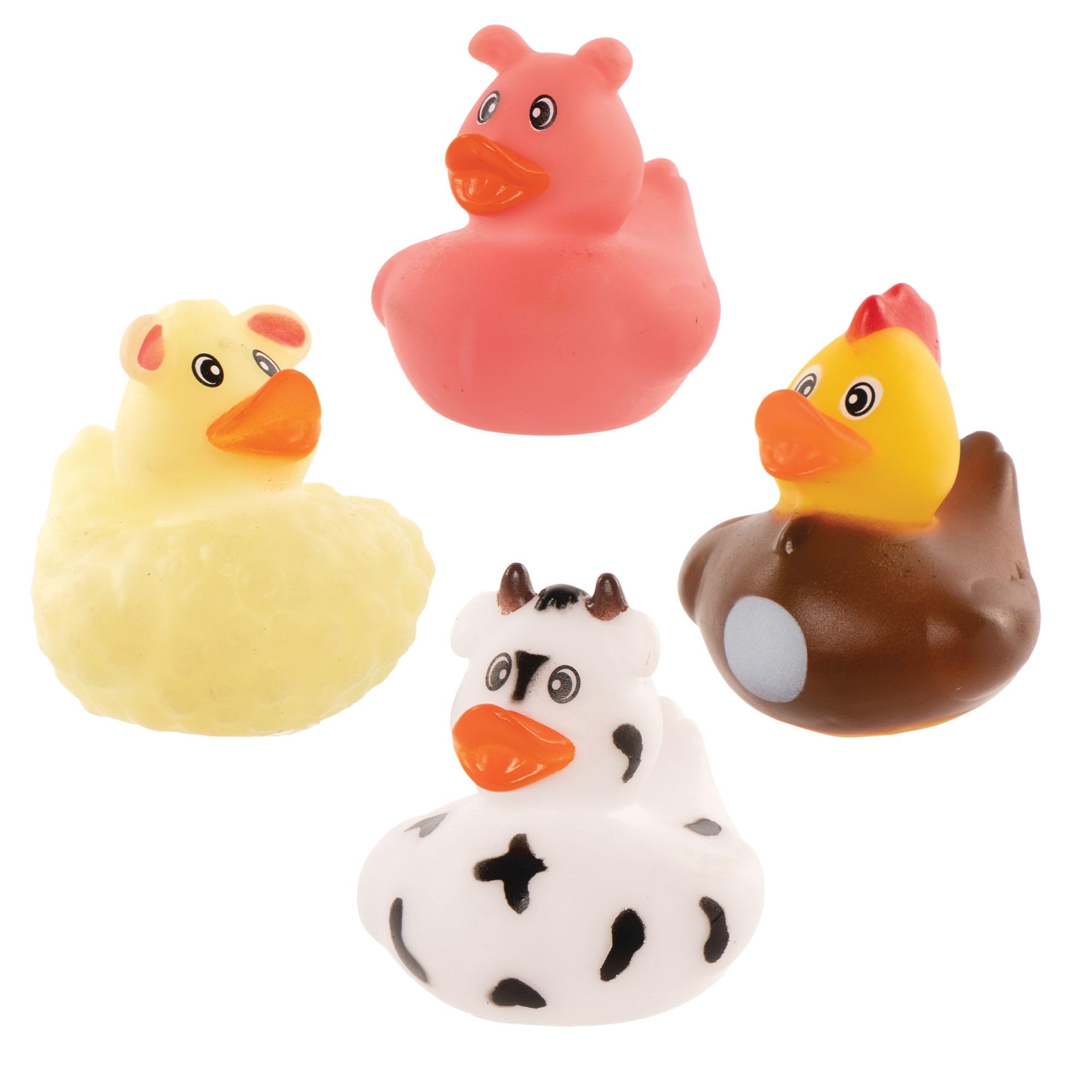 Baker Ross Farm Rubber Duck Bath Toys - Pack of 8 | 6 cm Ducks | Ages 3+ 1