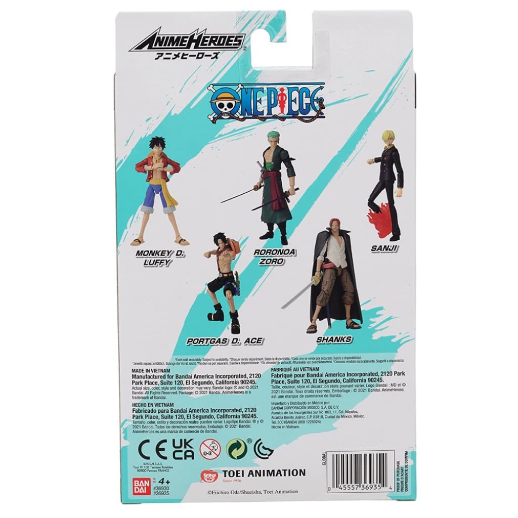 Bandai Anime Heroes One Piece - Shanks Action Figure with Swappable Arms & Faces 8