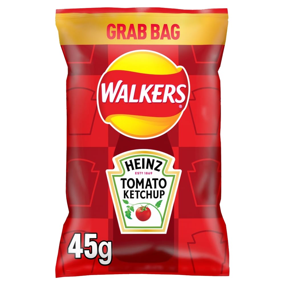 Walkers Tomato Ketchup Crisps - 45g Single Bag | Case of 32 1