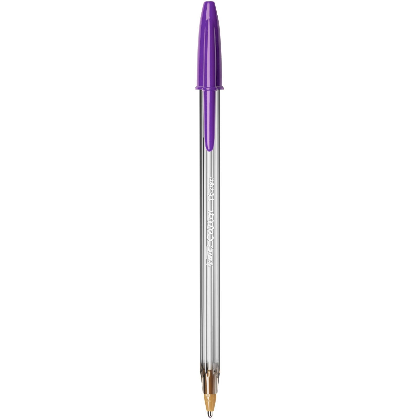 BIC Cristal Fun Ballpoint Pens - Wide 1.6mm Point, Smudge-Proof, Purple Ink, Pack of 20 3