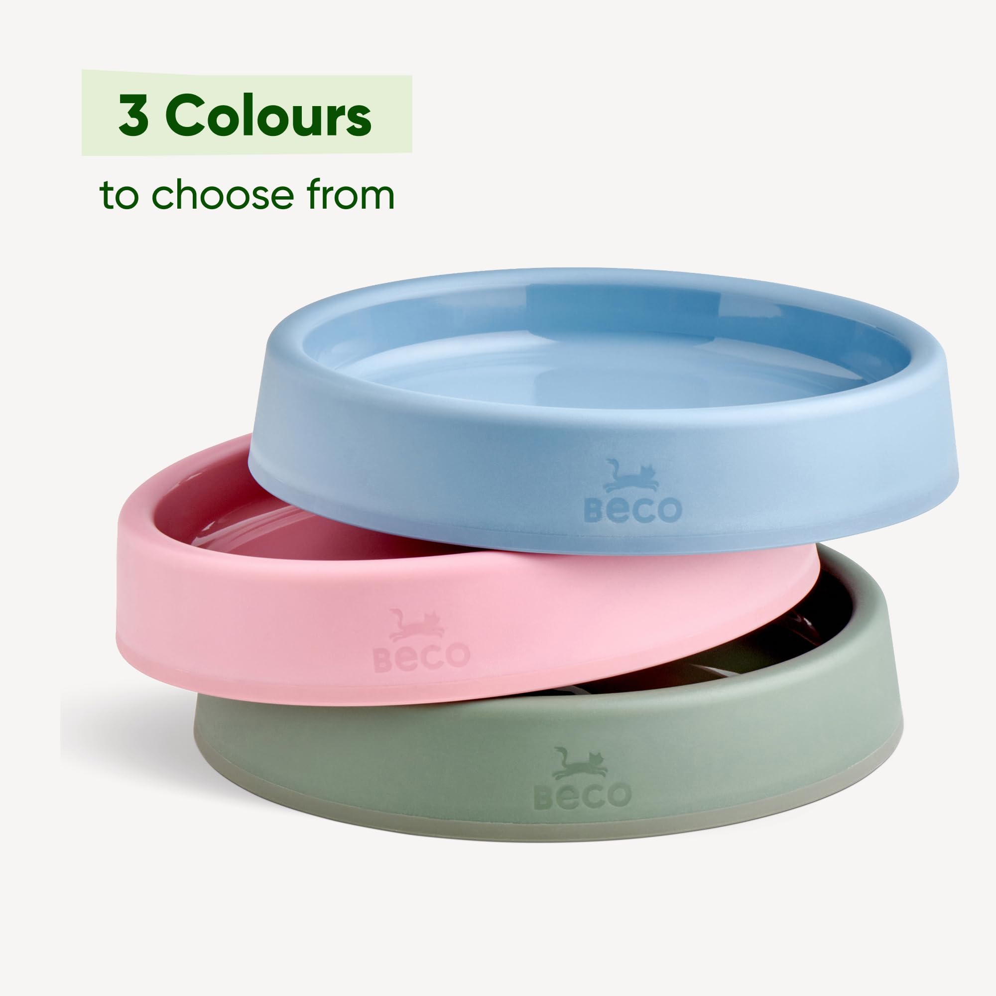 Beco Cat Bowl - Whisker-Friendly Steady Design | Recycled Plastic | Nonslip Base 7