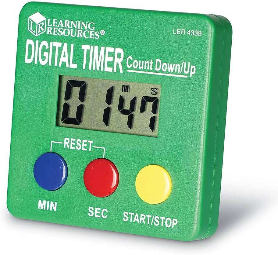Learning Resources Digital Timer - Count Up/Down, Educational Toy for Ages 36 Months - 7 Years 1