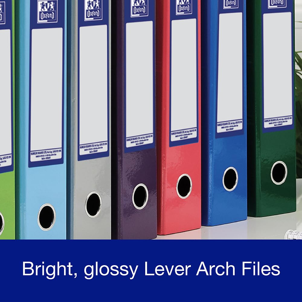 Oxford Premium A4 Lever Arch File - Heavy Duty Filing | 70mm Spine | Green 3