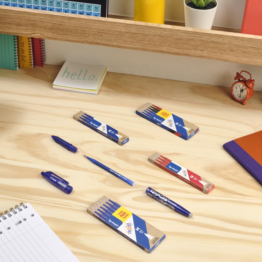 PILOT FriXion Ball 07 Erasable Gel Ink Rollerball Pen Set | 0.7mm Medium Tip | Refillable 9