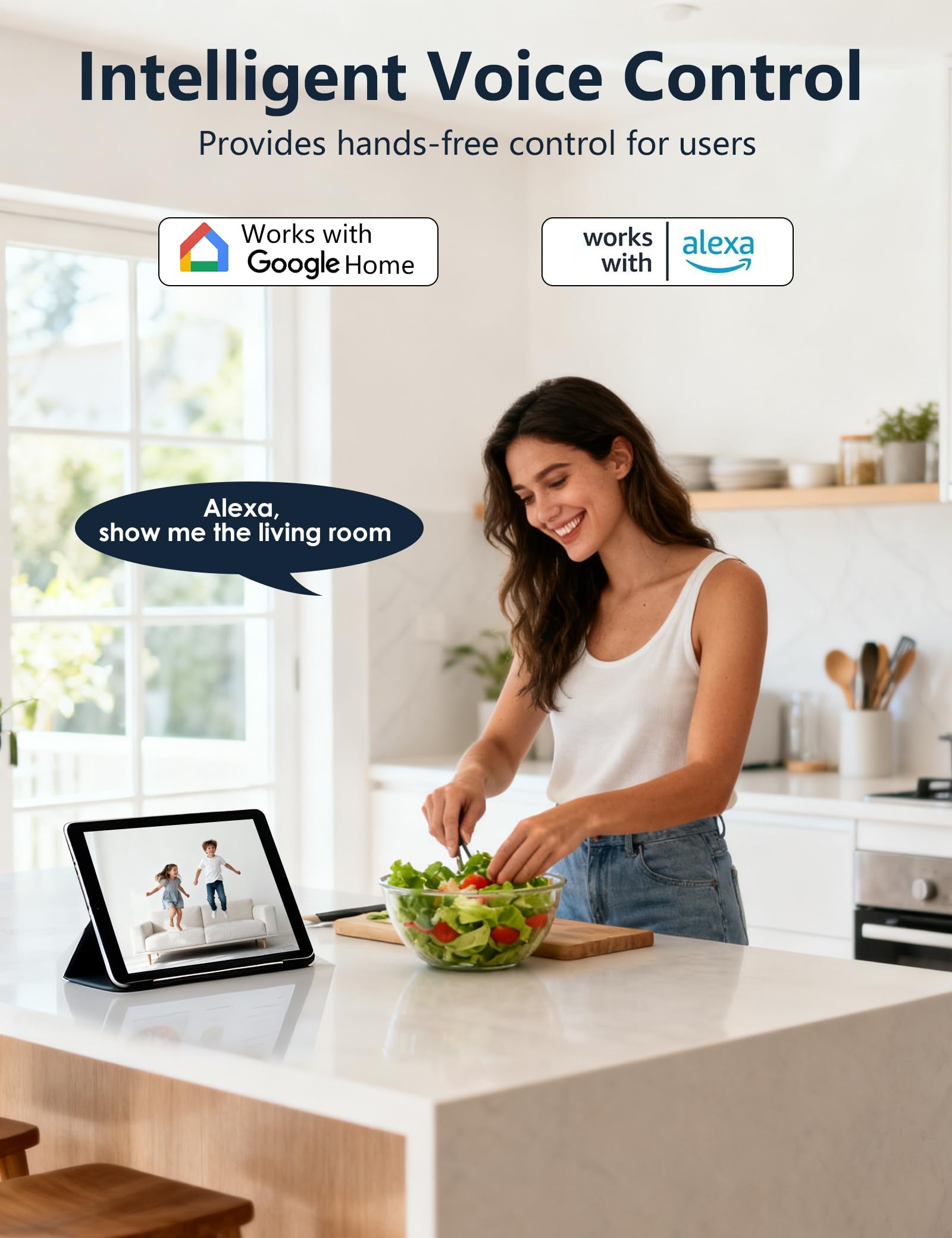 Surfola 1080P Indoor Security Camera - 2 Way Audio, Night Vision, Wi-Fi Connectivity 6