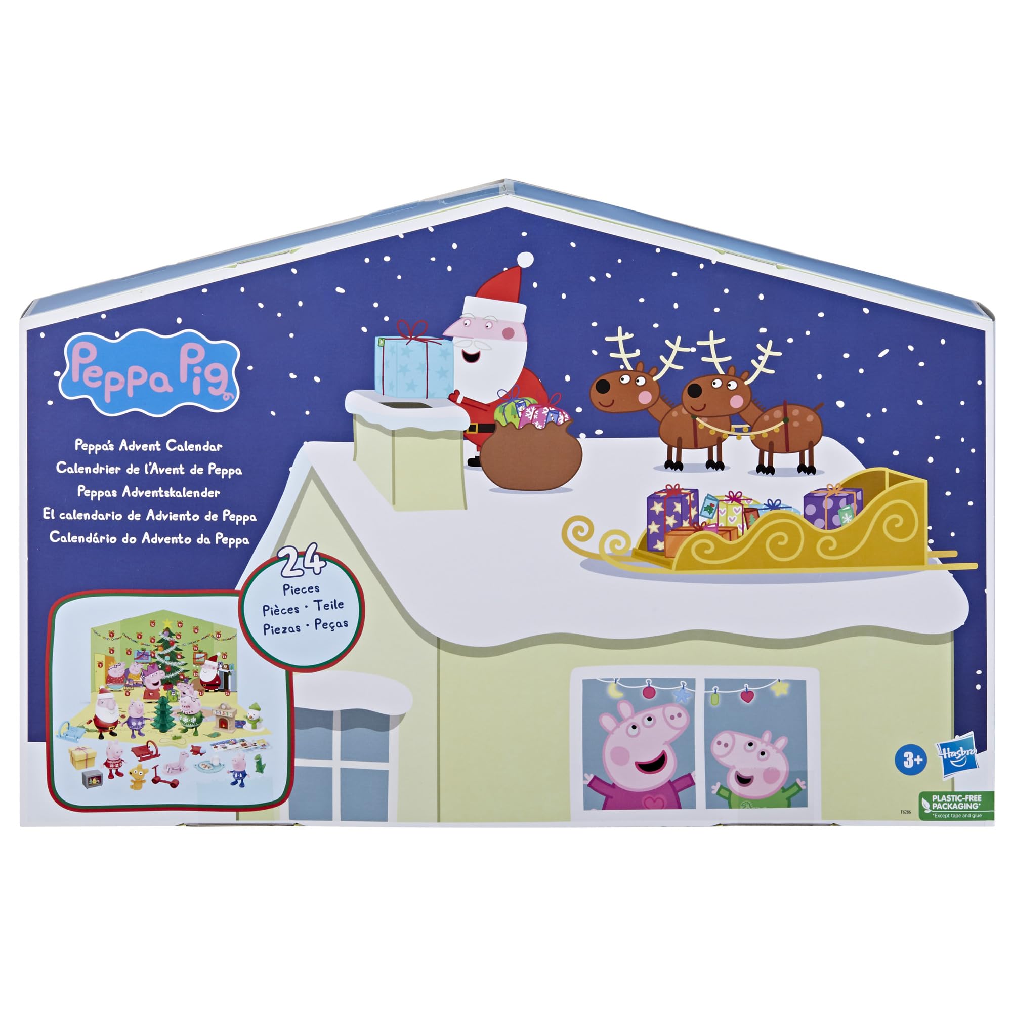Peppa Pig Advent Calendar - 24 Surprise Toys & Stickers with Playmat, Ages 3+ 7