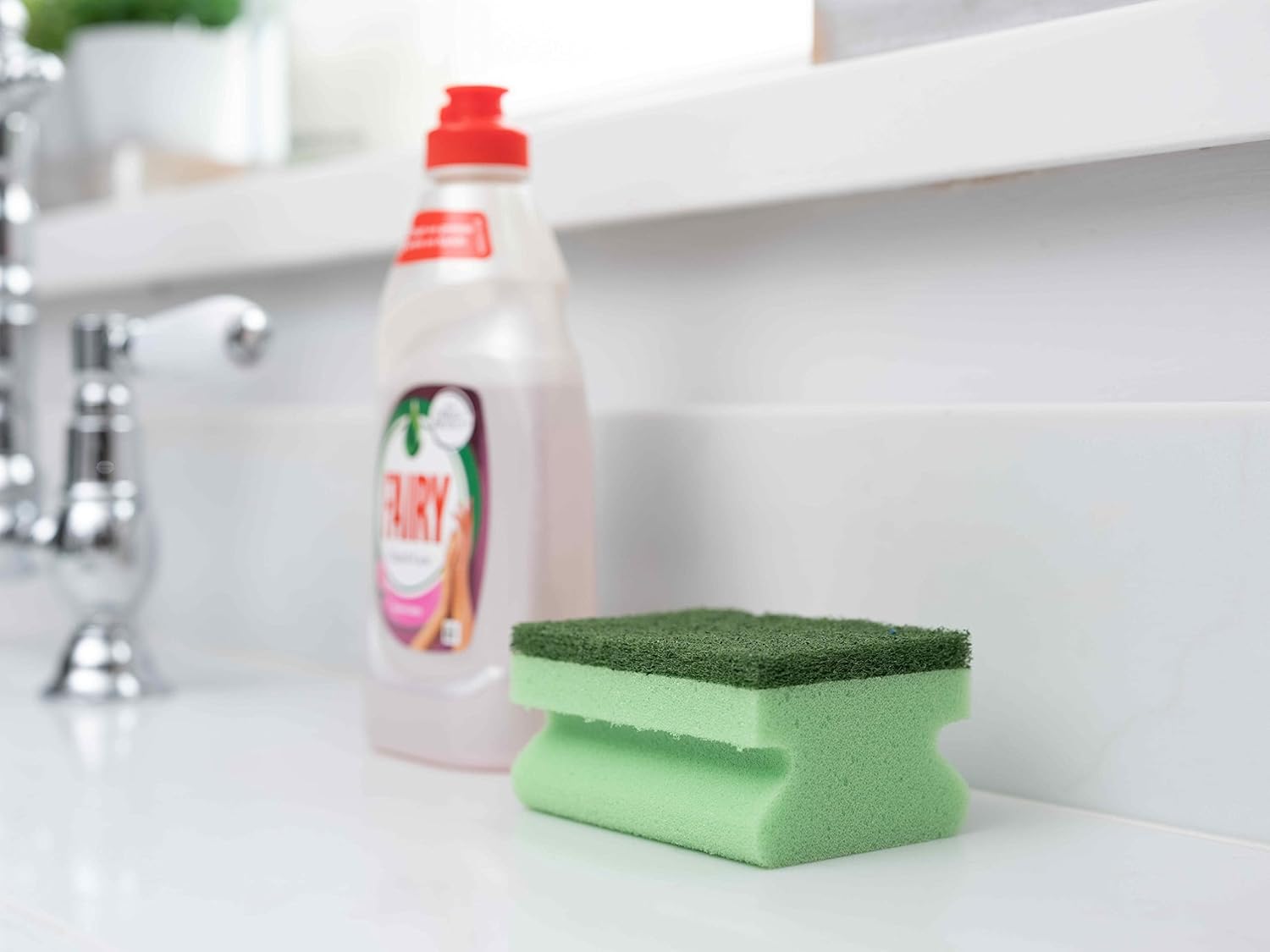 Addis Fairy Originals Non-Scratch Dual Sponge Scourer with Crystals - Pack of 6