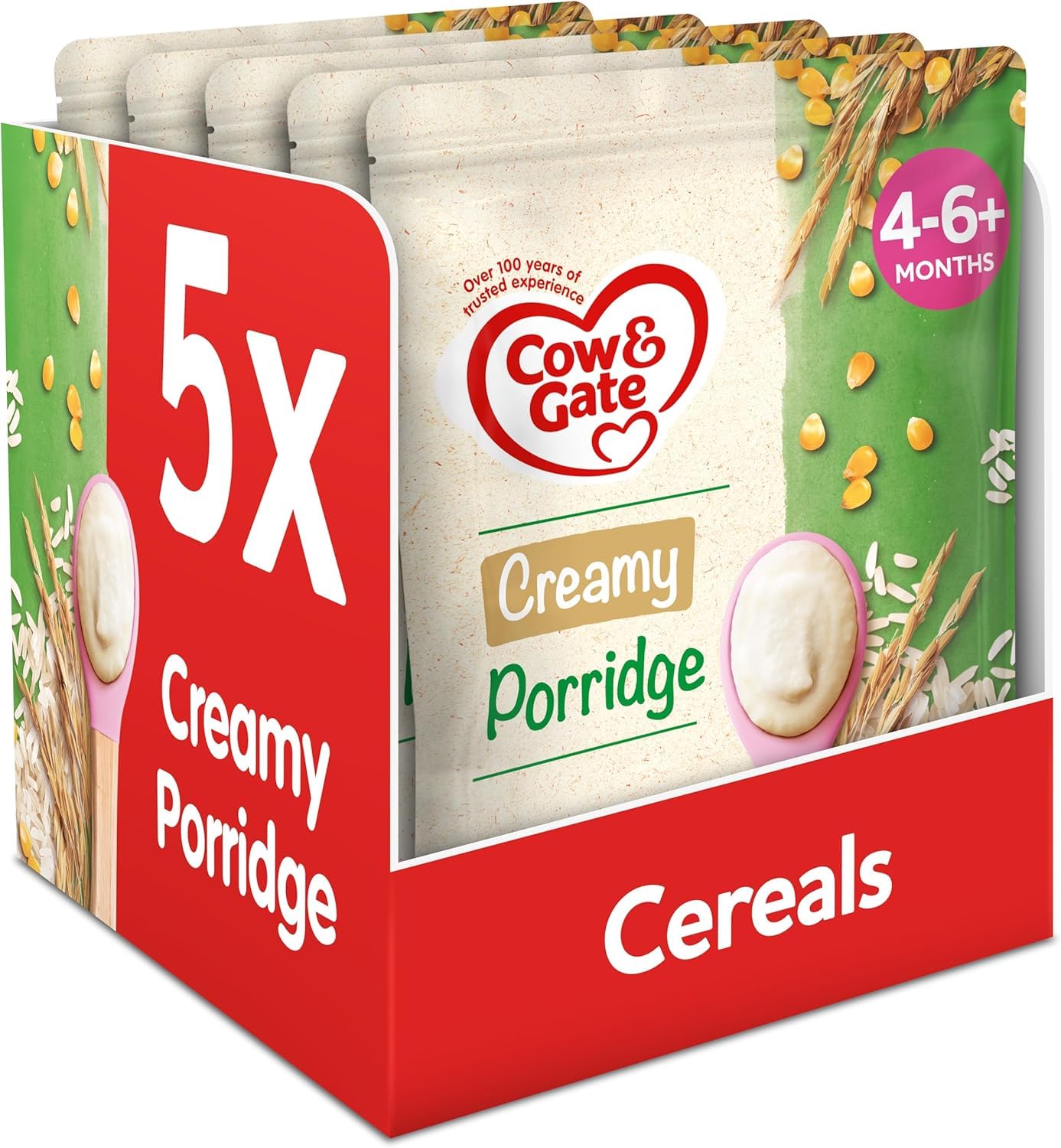 Cow & Gate Creamy Porridge Baby Cereal - 4-6+ Months, 125g (Pack of 5) 1