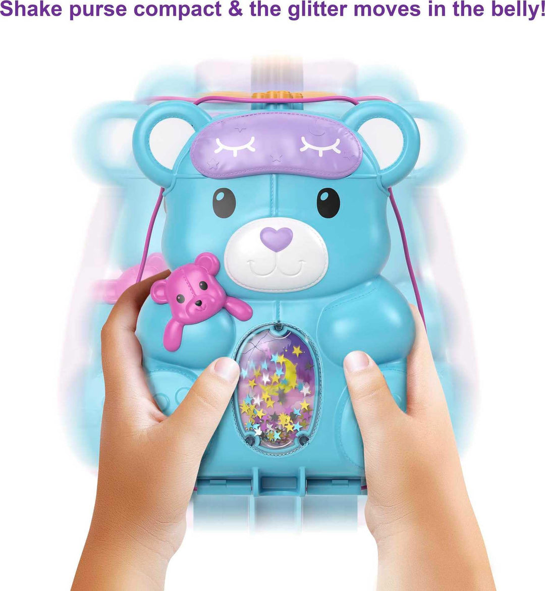Polly Pocket Teddy Bear Purse Compact - Playset with 2 Micro Dolls & 16 Accessories for Ages 4+
