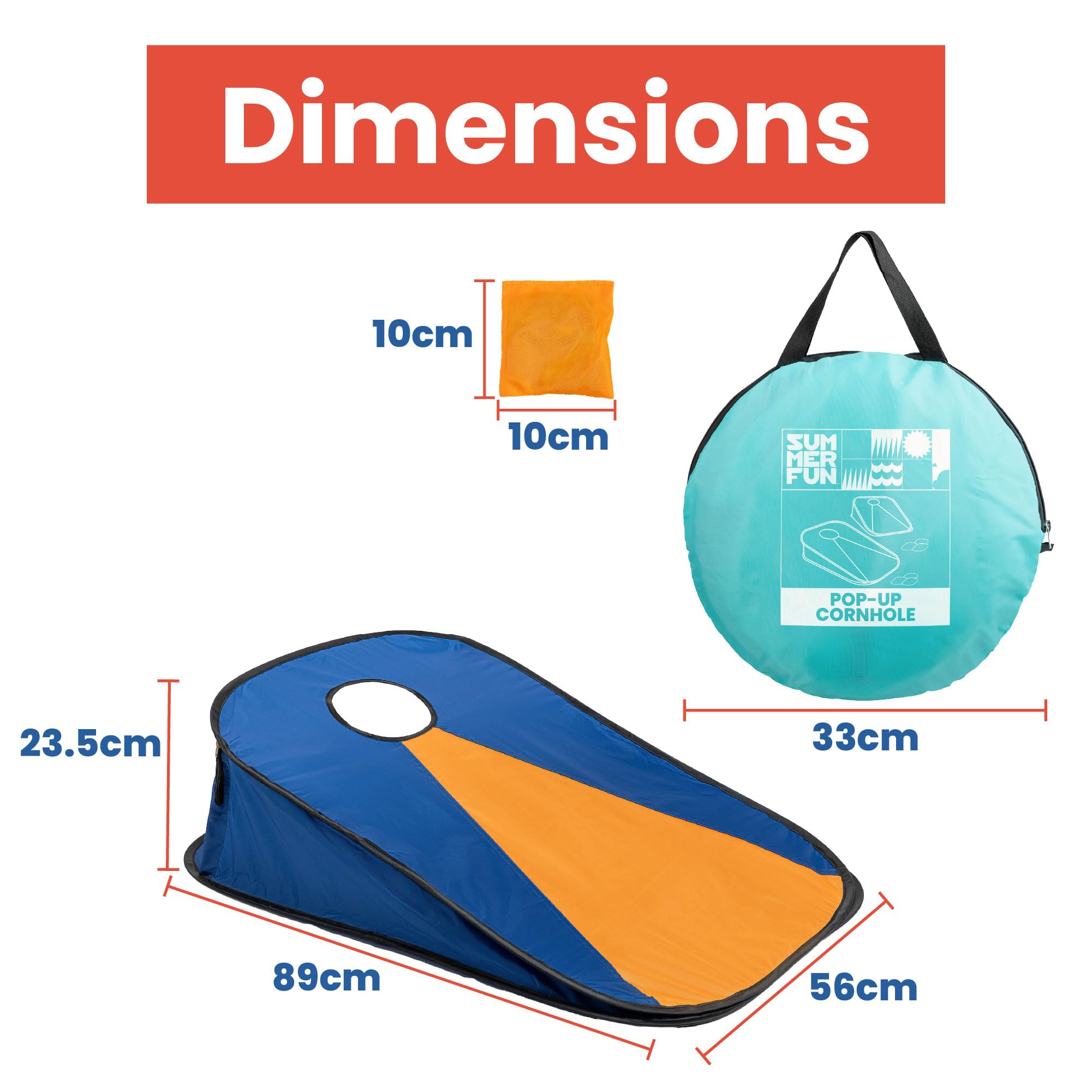 Toyrific Pop-Up Cornhole Game Set - Portable Bean Bag Toss for 4 Players | Polyester 7