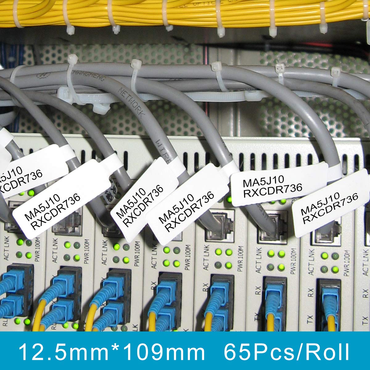 NIIMBOT D11 Label Tape - Standard Laminate Cable Label Print Paper | 0.5"x4.3" | 65 Labels 2