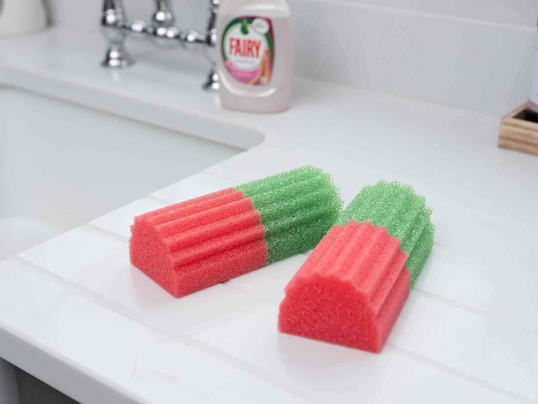 Addis Fairy Platinum Non-Scratch Glassware Cup Clean Buddy Sponge, Pack of 2