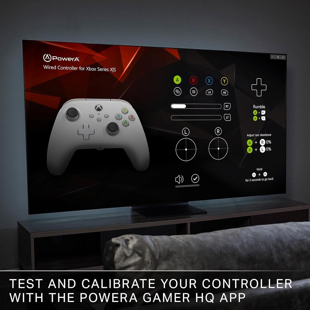 PowerA Wired Controller for Xbox Series X|S, Xbox One, PC - Officially Licensed, Dual Rumble, 10ft Cable, 3.5mm Headset Jack - White