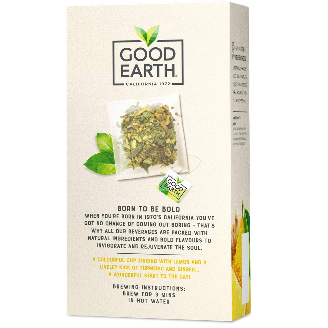Good Earth Ginger, Turmeric and Lemon Herbal Tea, 15 Biodegradable Tea Bags