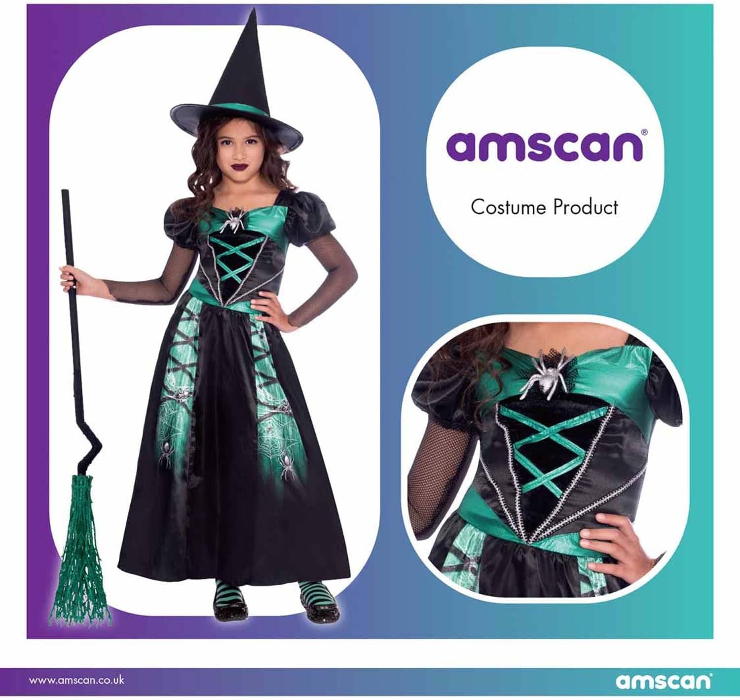 Amscan Spider Witch Costume - Girls 6-8 Years 2