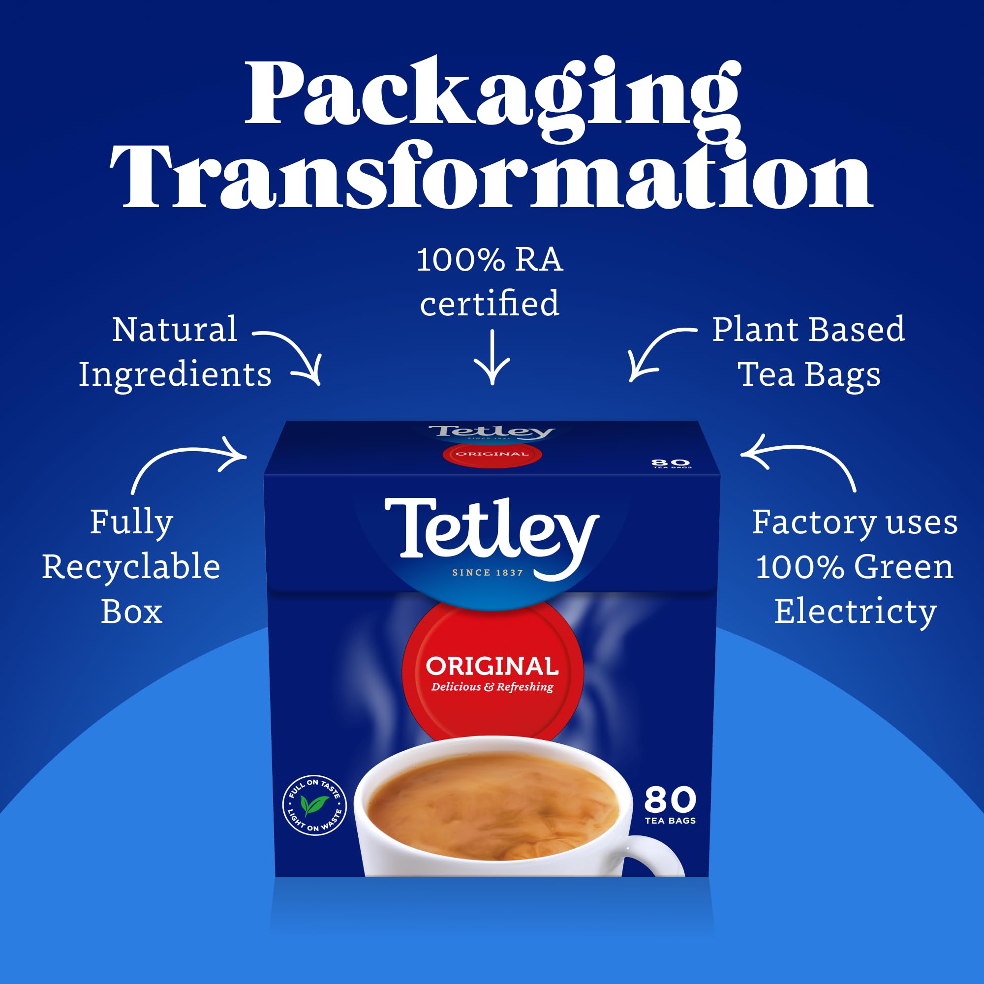 Tetley Lemon Green Tea Bags - Rainforest Alliance Certified - 100% Plant-Based - 300 Tea Bags (6x50) 3