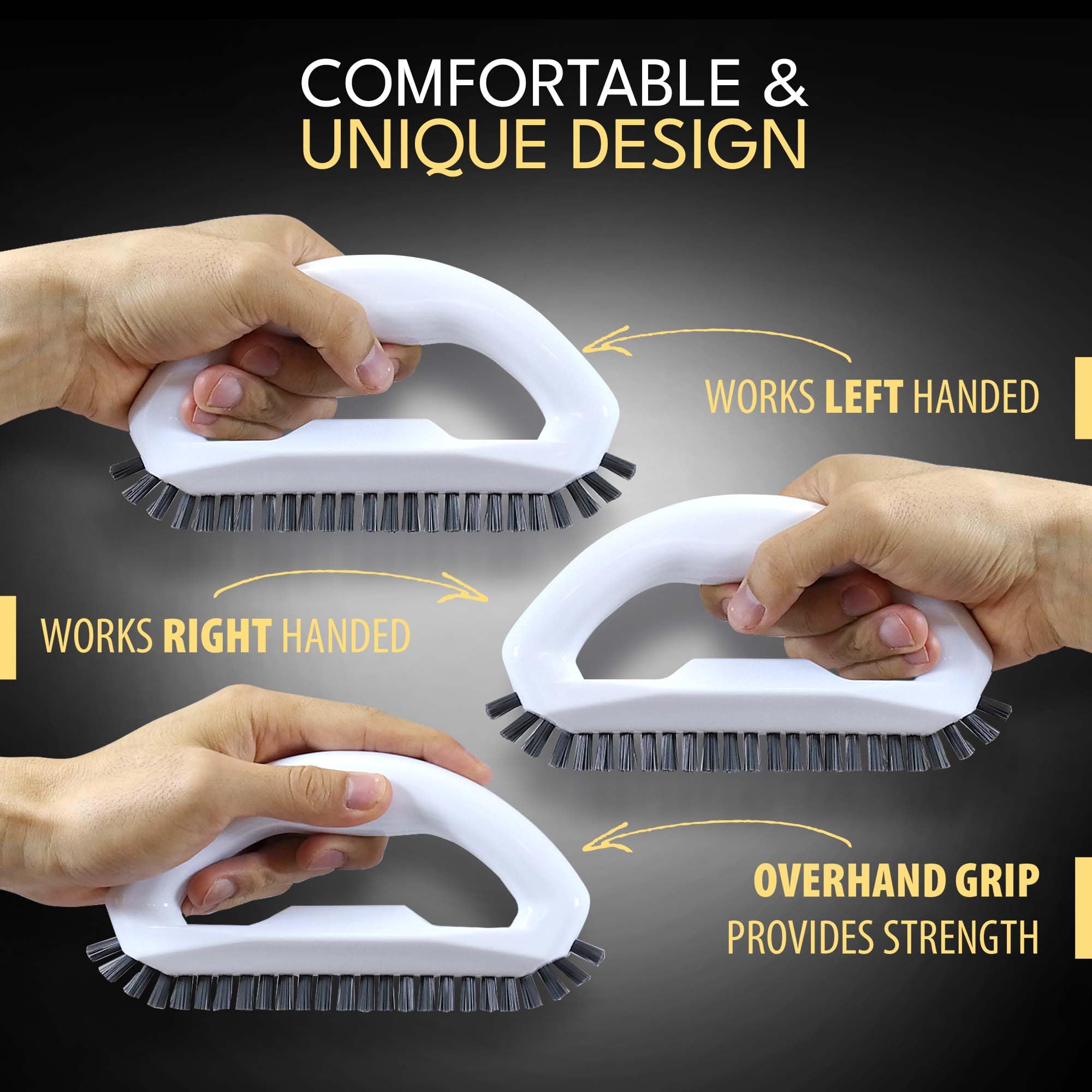 The Crown Choice Grout Cleaner Brush - Stiff Angled Bristles for Tile & Corner Cleaning | Heavy Duty Nylon 5