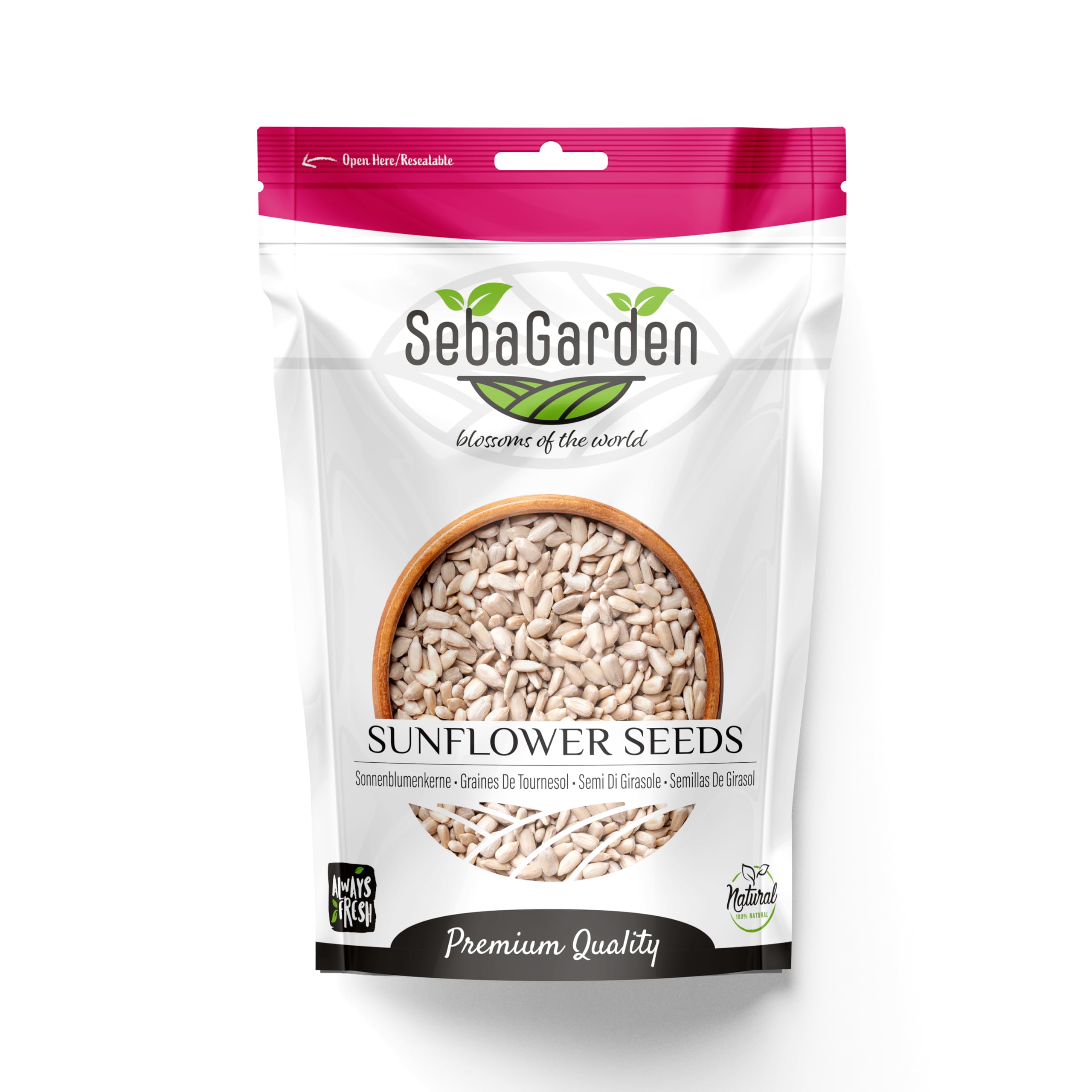 Seba Garden Hulled Sunflower Seeds - Raw Unsalted | 1kg (2.2 lb) Grade A 1