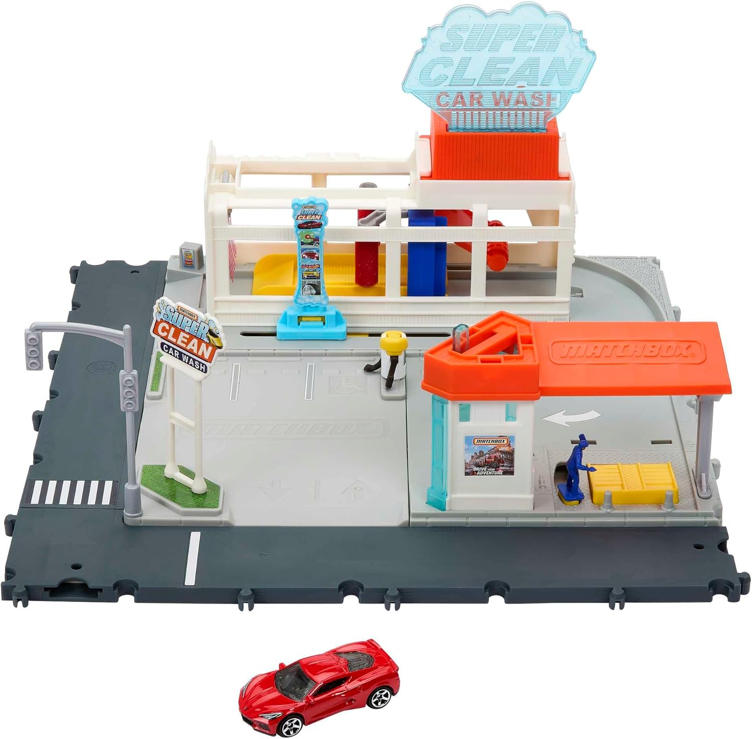 Matchbox Super Clean Carwash Playset - Lights, Sounds & Interactive Car Wash for Kids 1