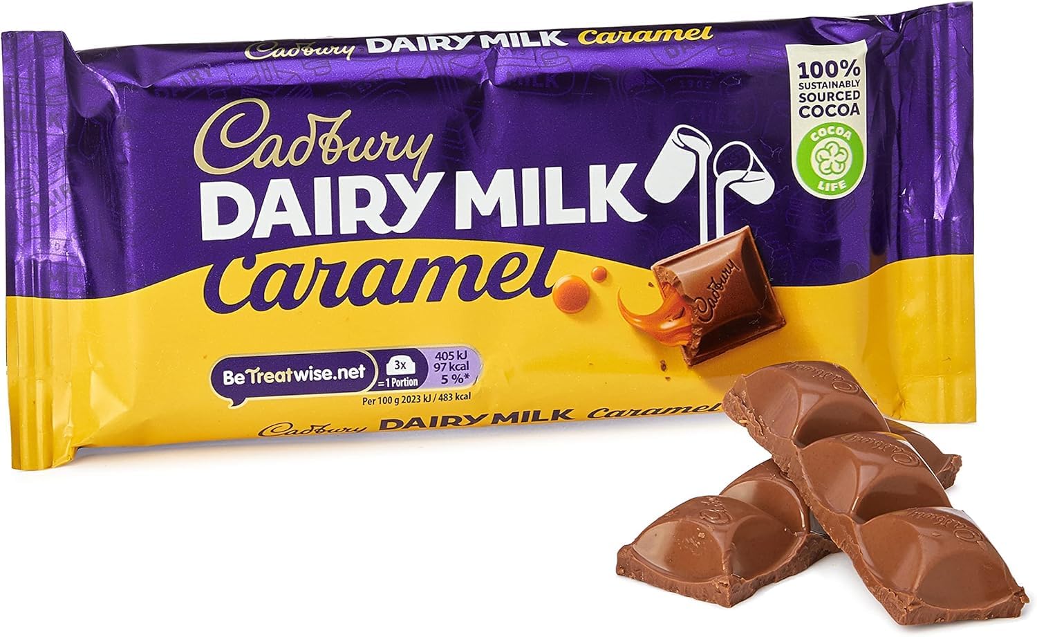 Cadbury Dairy Milk Caramel Chocolate Bar - Smooth Milk Chocolate with Gooey Caramel Centre | 120 g 3