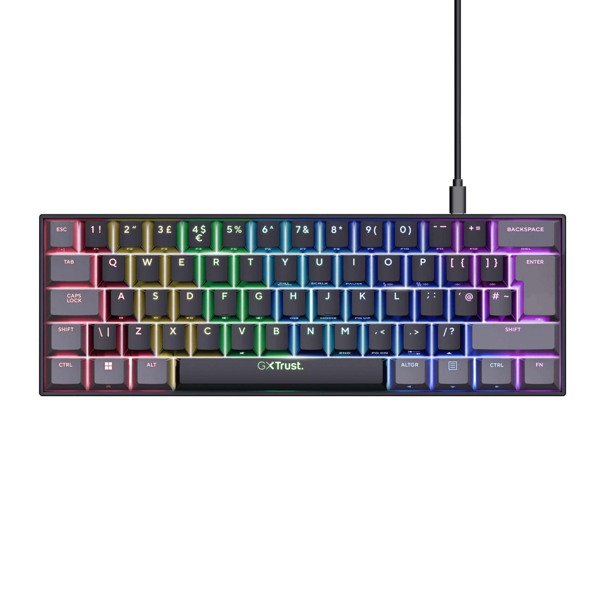 Trust Gaming GXT 867 Acira 60% Mechanical Keyboard UK Layout - RGB Backlit, Outemu Red Switches 2