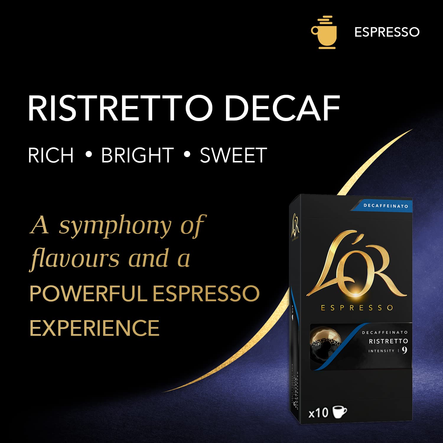 L'OR Espresso Ristretto Decaf Kaffeepads (Packung mit 100 Kapseln, Intensität 9) 5