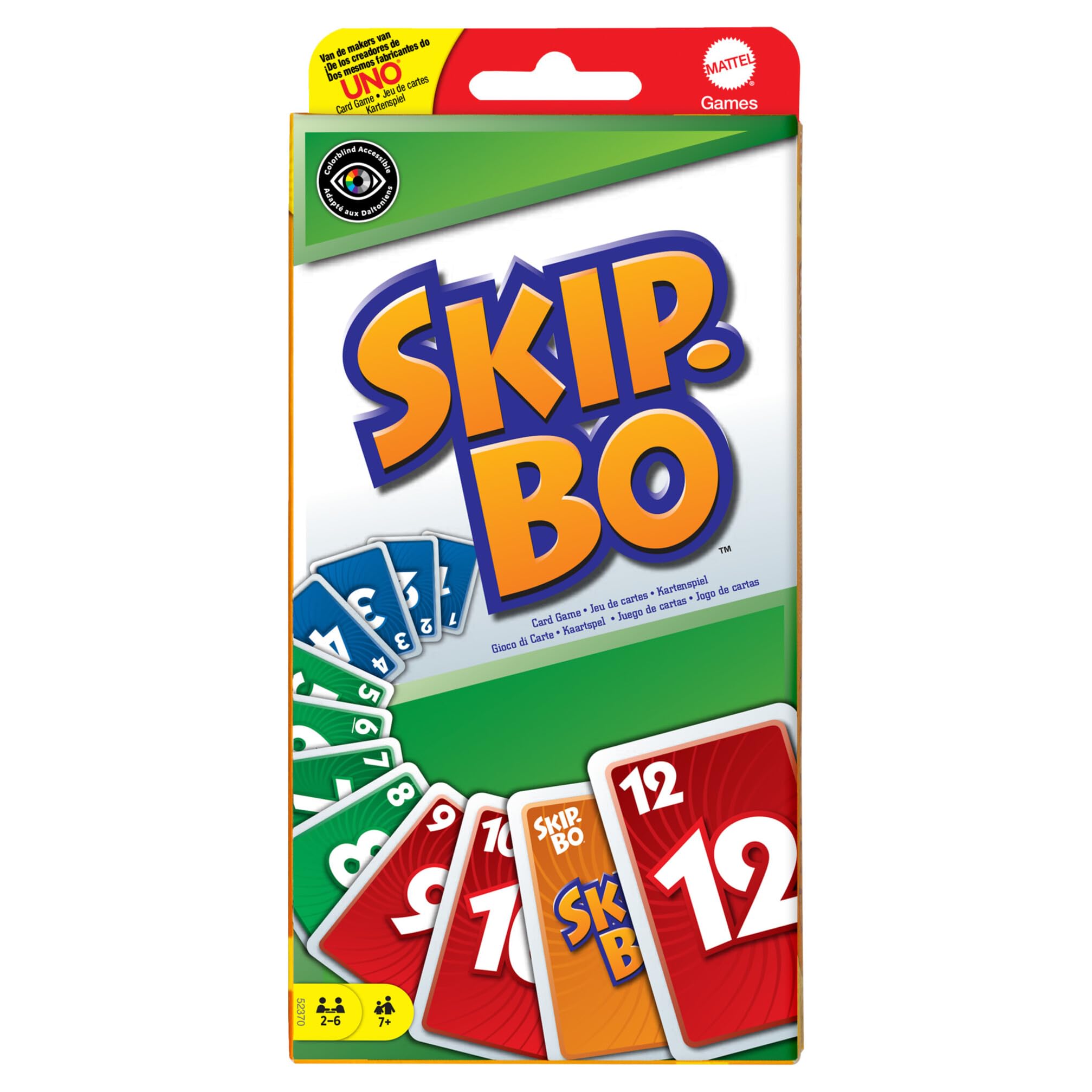 Skip-Bo Card Game - Family Card Sequencing Game for Ages 7+ | 2-6 Players | Mattel Games 1