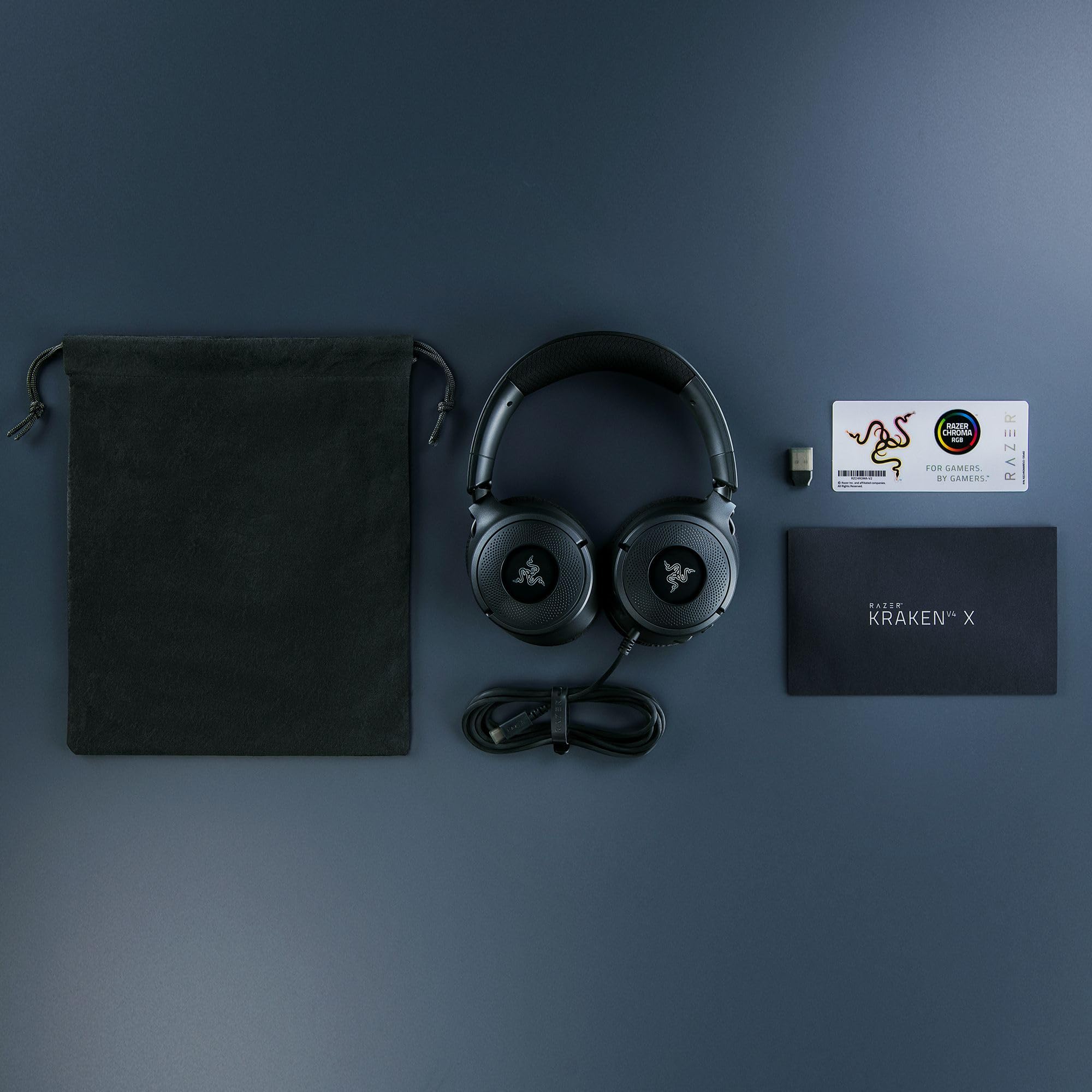 Razer Kraken V4 X - Wired PC Gaming Headset with TriForce 40mm Drivers, 7.1 Surround Sound, Retractable Mic & Chroma RGB - Black 3