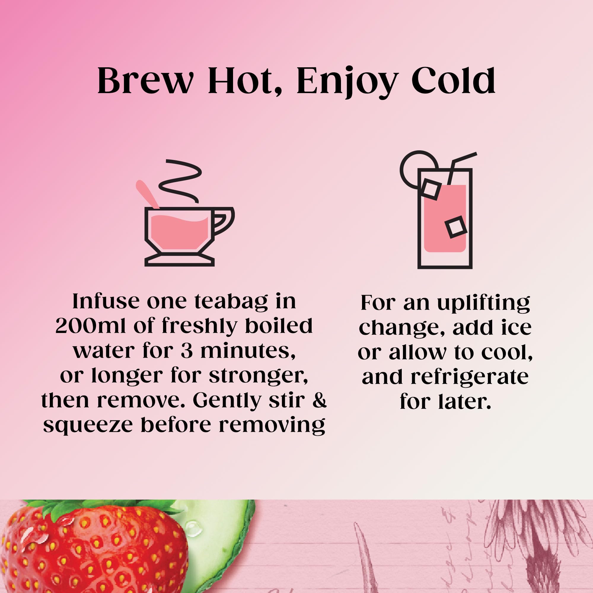 Twinings Superblends Glow Tea - Strawberry & Cucumber Green Tea with Aloe Vera & Biotin (20 Bags) 11