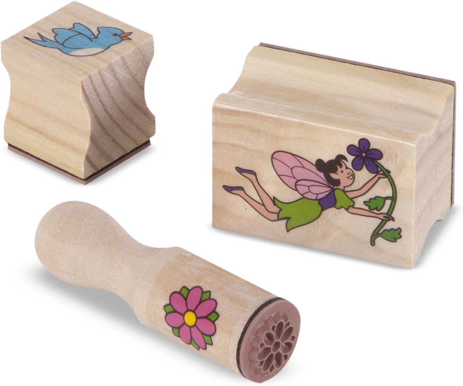 Melissa & Doug Stamp-a-Scene Fairy Garden - Wooden Stamp Set for Kids 4+ 2