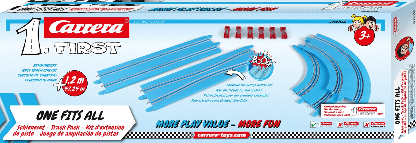 Carrera FIRST Track Pack - Expansion Set for Slot Car Racing | 1.2M Track Length | Unisex Children 3 Years+ 1