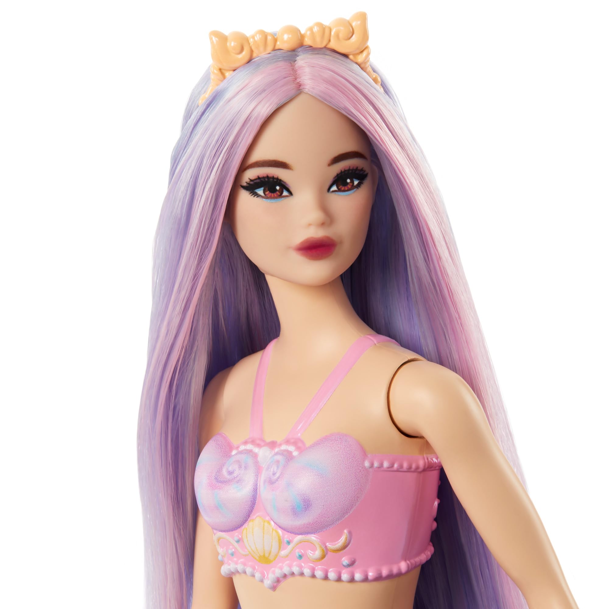 Barbie Mermaid Doll with Pink/Lilac Hair & Headband Accessory | Lavender Tail | HRR06 2