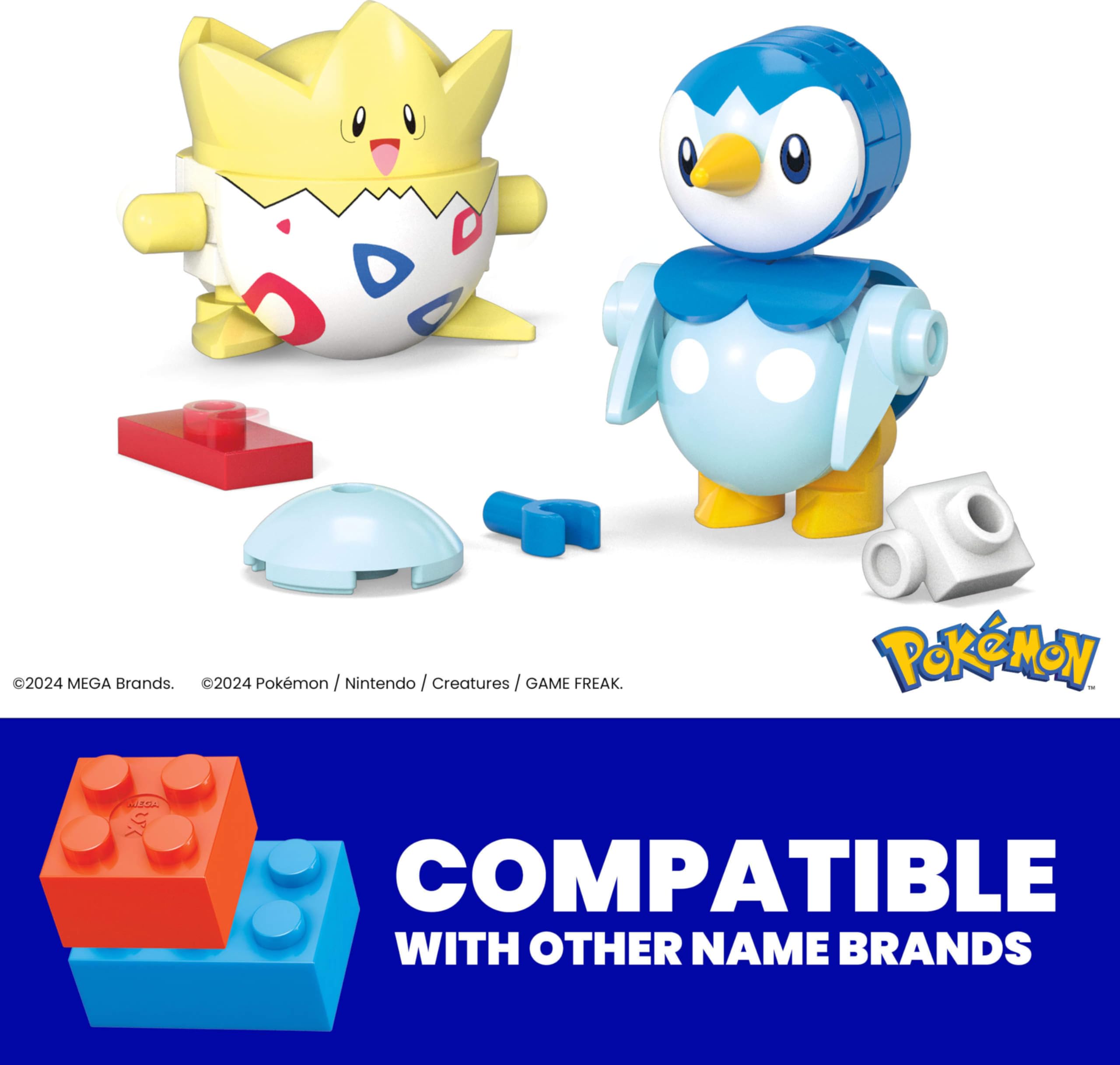MEGA Pokémon Action Figure Building Set - Togepi and Piplup Poké Ball Playset for Ages 6+ 2
