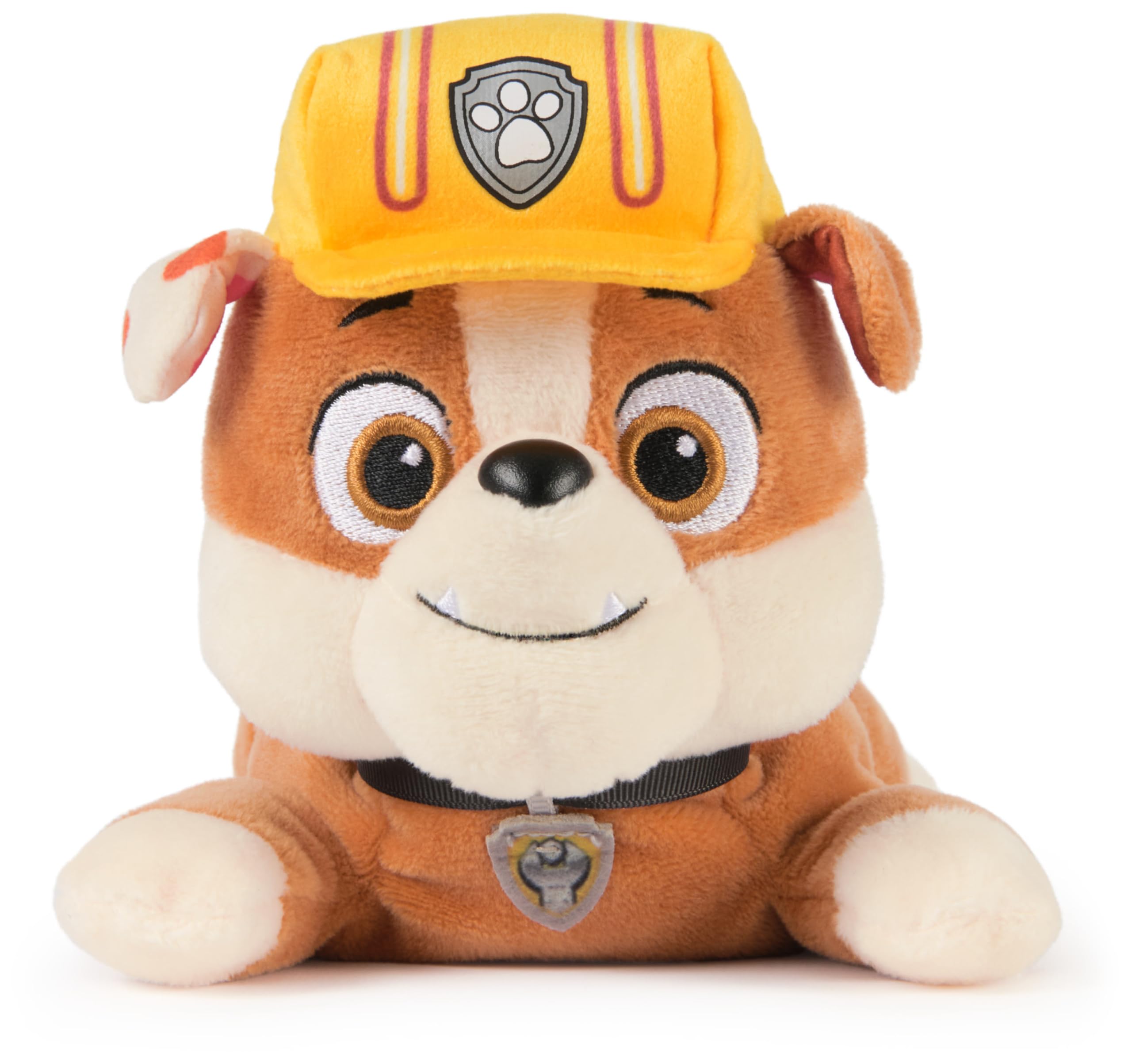 Paw Patrol GUND Rubble Lounging Plush Toy - 8 Inches, Weighted, Surface-Washable 2