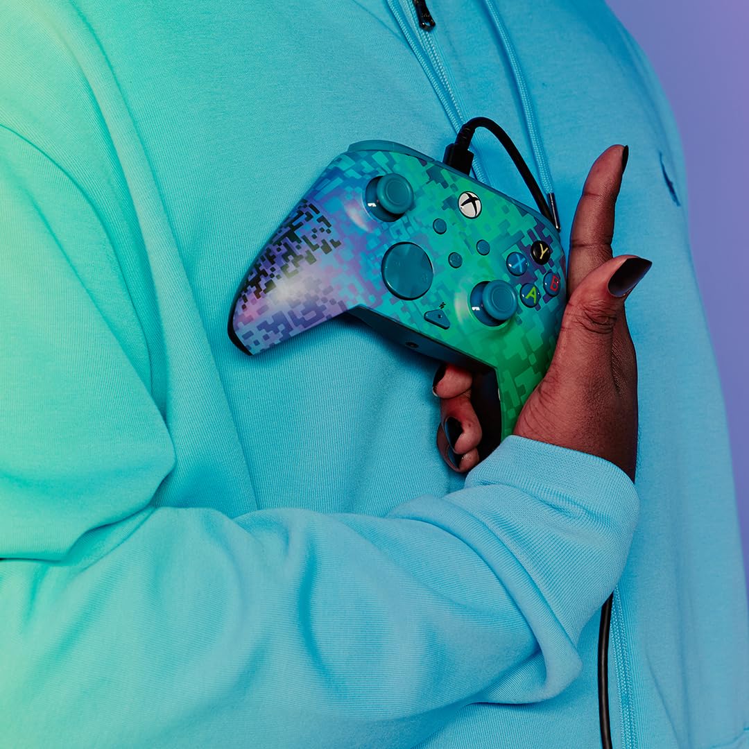 PDP REMATCH Advanced Wired Controller - Glitch Green for Xbox Series X|S, Xbox One
