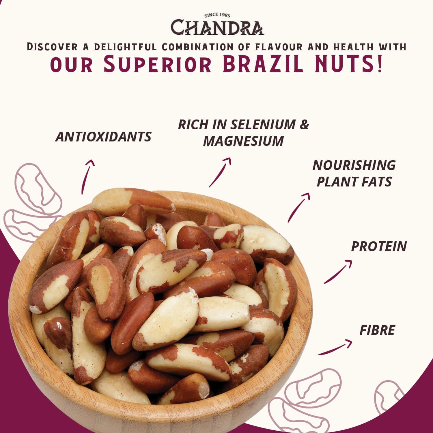 CHANDRA Whole Foods Brazil Nuts - 1kg Raw, Deshelled, Nutrient-Rich 3