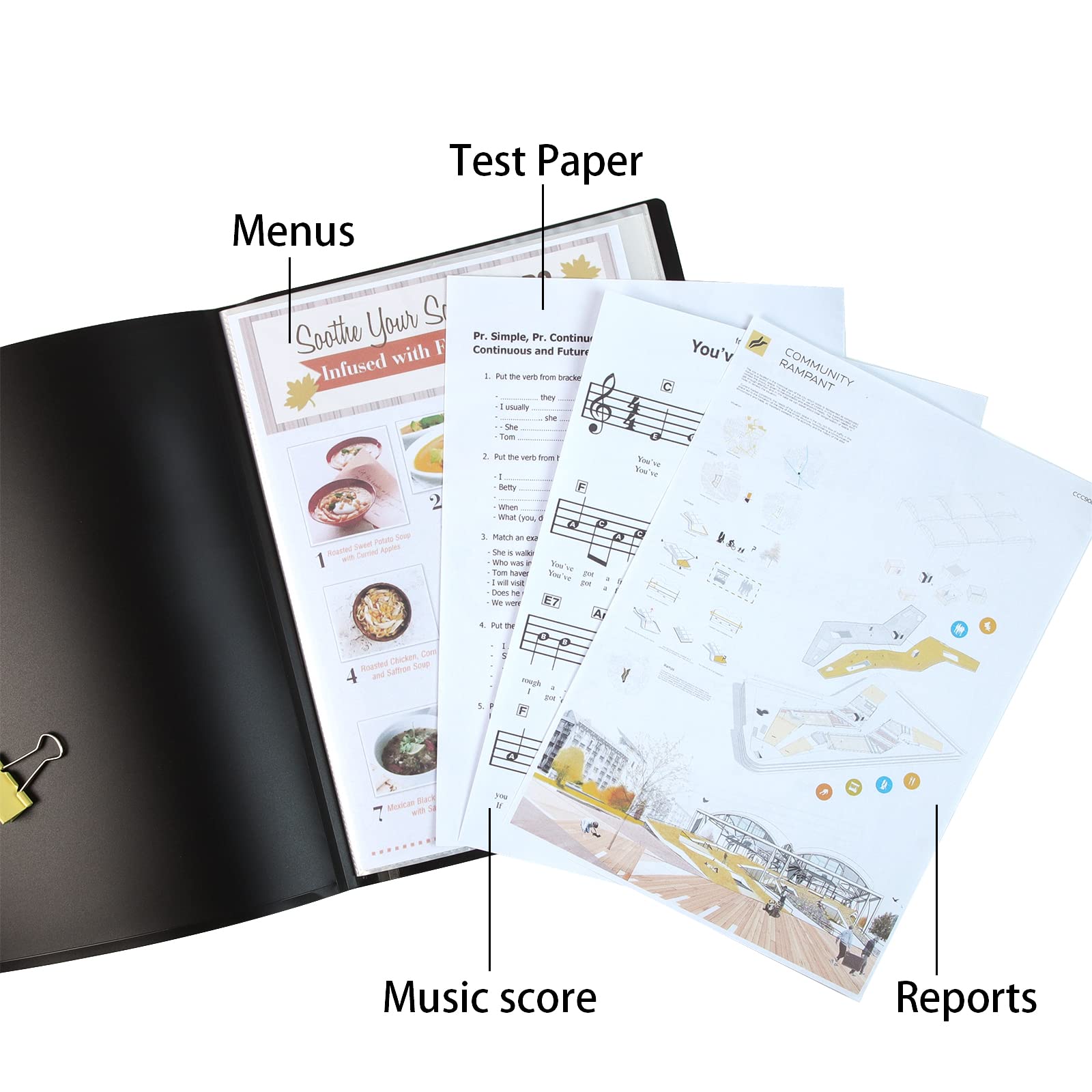 NORTHERN BROTHERS A4 Display Book Folder - 6 Pack 40 Pockets (80 Views) Plastic Presentation Folders 5